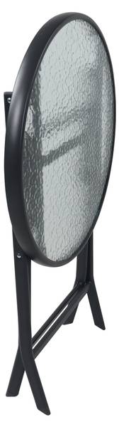 Gartentisch Sonlas Grau - Glas - Metall - 55 x 70 x 55 cm