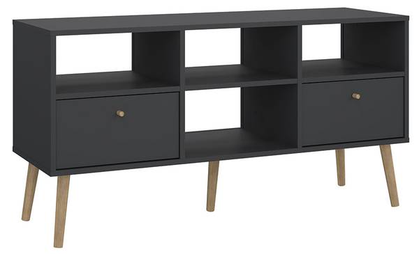 TV-meubel Bodo grijs - deels massief hout - 118 x 61 x 40 cm
