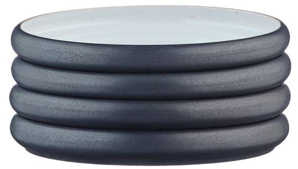 Bord GOURMET set van 4 zwart - keramiek - 16 x 3 x 16 cm