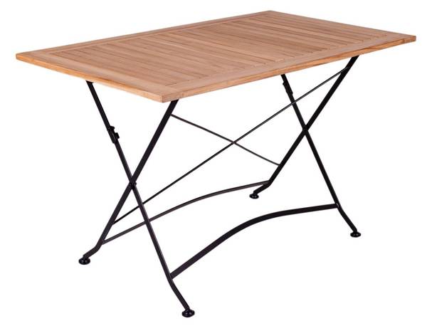 Klappbarer Gartentisch Toscana Braun - Akazie - Stahl - 70 x 75 x 120 cm