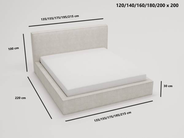 Polsterbett MONACO Beige - Liegefläche Breite: 180 cm