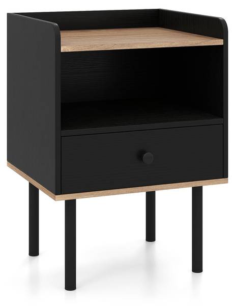 Nachttisch HU11170DK-1 Schwarz - Holzwerkstoff - 40 x 56 x 35 cm