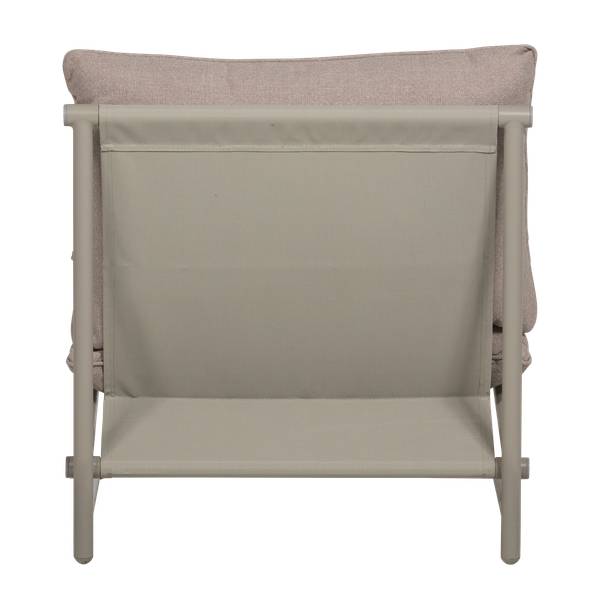 Fauteuil de jardin ELVO Gris - Tissu structuré - Microfibre - Polypropylène - 82 x 75 x 75 cm