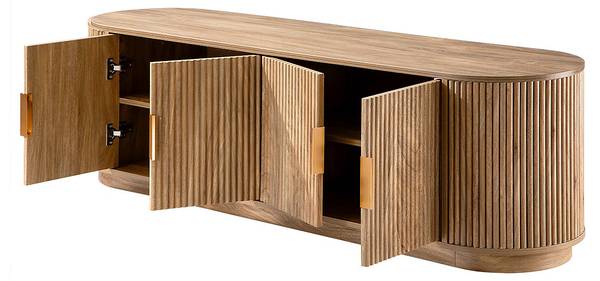 TV-Lowboard ACHILLE Braun - Holzwerkstoff - 40 x 48 x 160 cm