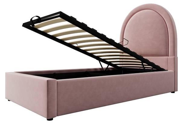 Polsterbett VELVZoom Ⅰ Pink - Tiefe: 196 cm