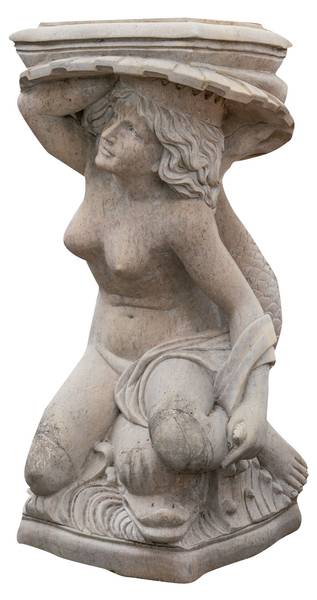 Statuen 2 KÖNIG DER MEERE Weiß - Marmor - 78 x 130 x 80 cm
