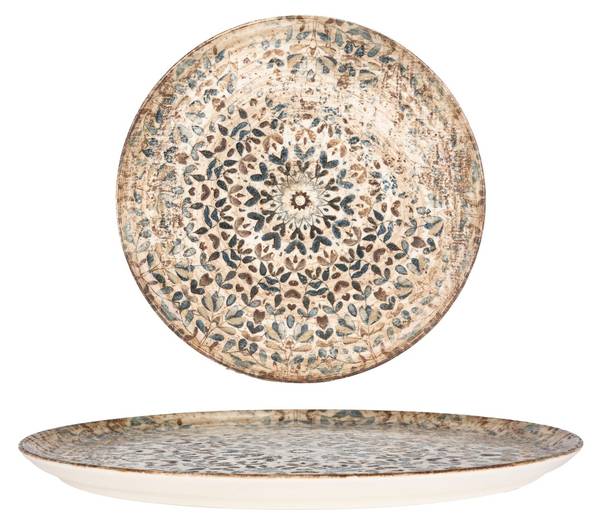 Pizza Teller Aztec 2er set Porzellan - 32 x 2 x 32 cm