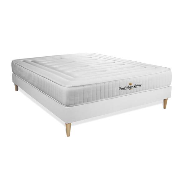 Bettgestell und Matratze Lancaster -  1 Weiß - Massivholz - 120 x 51 x 190 cm