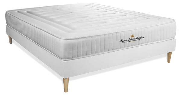 Bettgestell und Matratze Lancaster -  1 Weiß - Massivholz - 120 x 51 x 195 cm