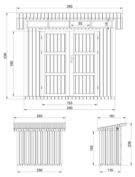 Gartenhaus mit Boden M901AR Rot