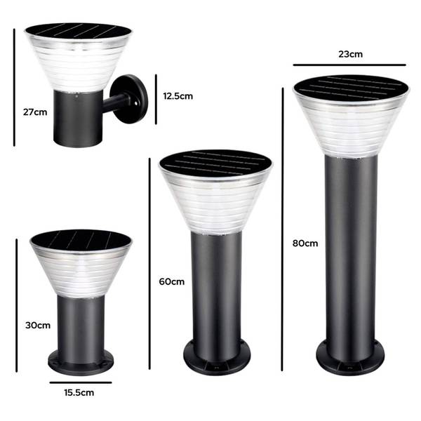 Solar Wandleuchte LED Rome Schwarz - Metall - 23 x 27 x 23 cm