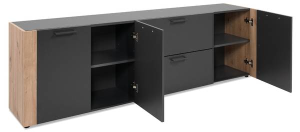 Sideboard LUMA Grau - Holzwerkstoff - 35 x 61 x 198 cm