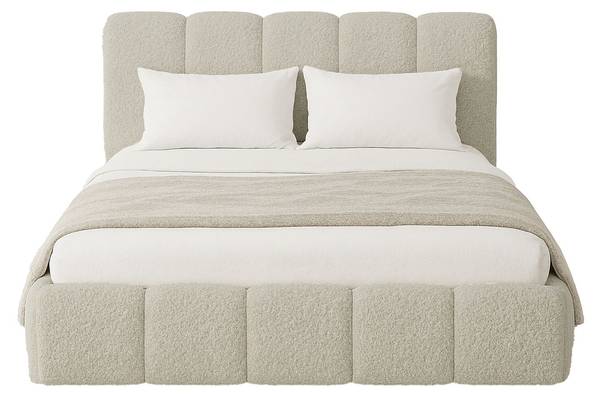 Polsterbett Catania Beige - 201 x 97 x 217 cm