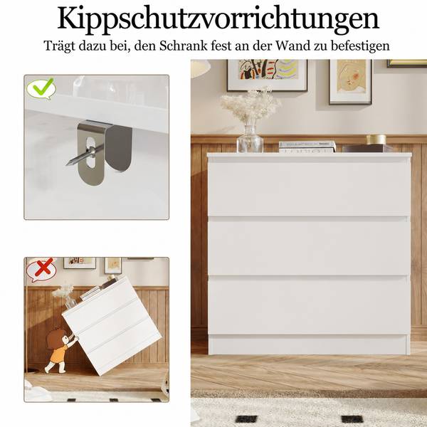 Sideboard GCY108 Weiß - Holzwerkstoff - 78 x 78 x 36 cm