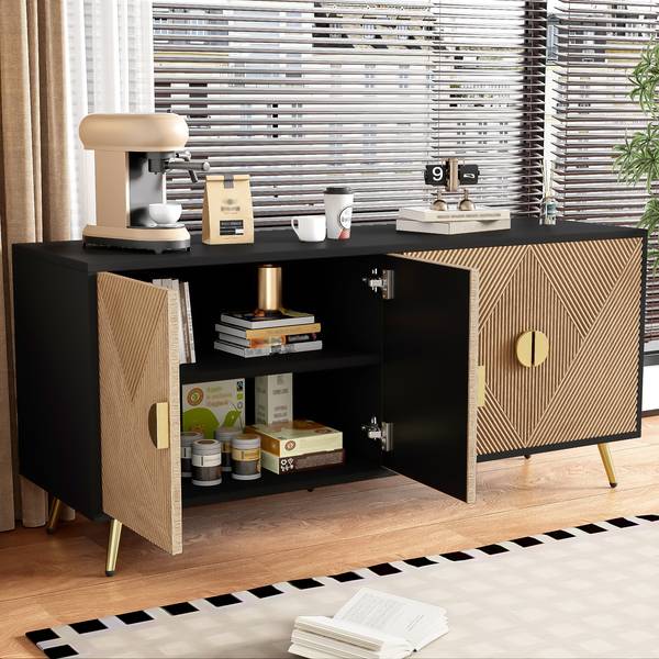 Sideboard mit 4 Türen O30104 Braun - Holzwerkstoff - 160 x 75 x 40 cm