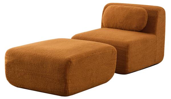Modulares Sofa Mir-Edg Braun - Textil - 79 x 71 x 177 cm