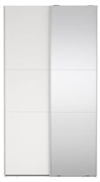 Kledingkast Como wit - plaatmateriaal op houtbasis - textiel - 119 x 221 x 67 cm