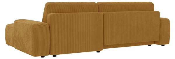 Ecksofa Luna mit Schlaffunktion, Cord Honig - Ecke davorstehend rechts