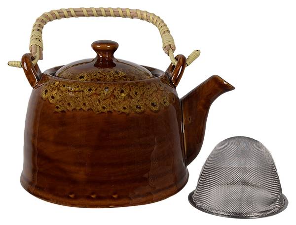 Teekanne mit Filter 42221 Braun - Keramik - 14 x 12 x 14 cm