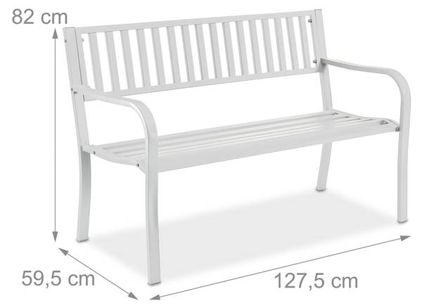 Tuinbank 2 personen staal wit