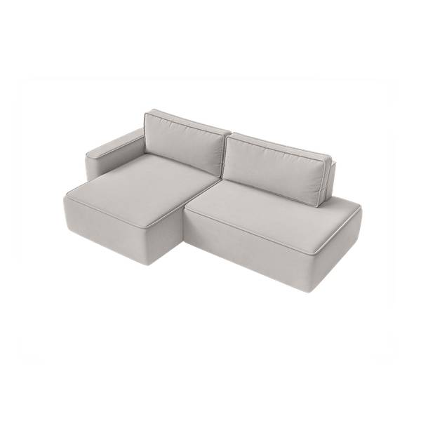 Ecksofa Sarro Weiß - Armlehne davorstehend links - Ecke davorstehend links - Ottomane davorstehend links