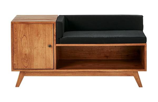 Sitzbank CELESTE Beige - Massivholz - 120 x 60 x 42 cm