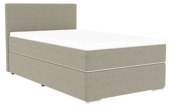 Boxspringbett Phönix Mini Beige - Webstoff - 106 x 103 x 209 cm