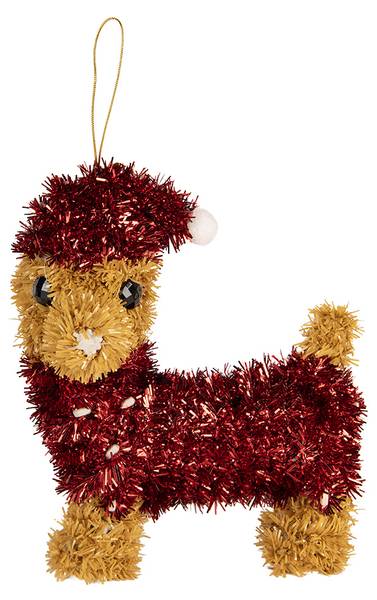 Weihnachtsanhänger Hund 66601 Braun - Kunststoff - 7 x 15 x 13 cm