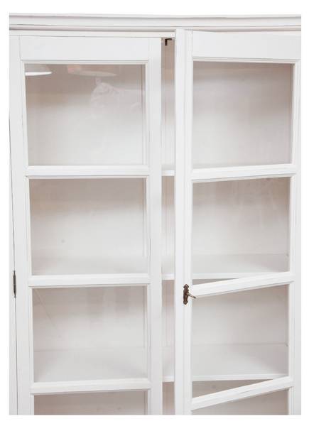 Vitrinenschrank MIA Weiß - Linde - 36 x 180 x 109 cm
