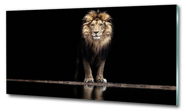 Glasbild Löwen Porträt Braun - Glas - 120 x 60 x 1 cm