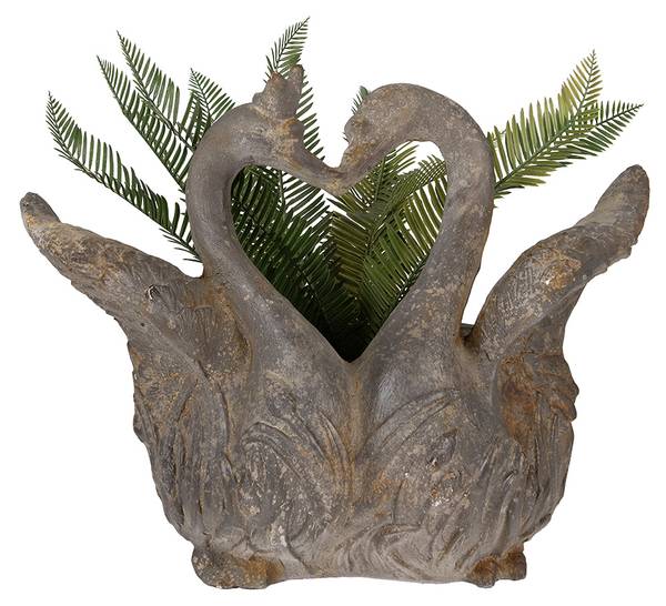 Blumentopf Schwan Abigailsi Grau - Keramik - 27 x 37 x 49 cm