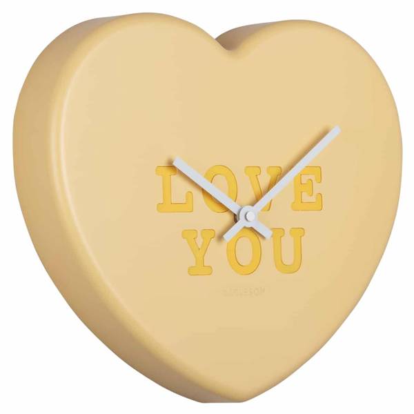 Wanduhr Heart Candy Gelb
