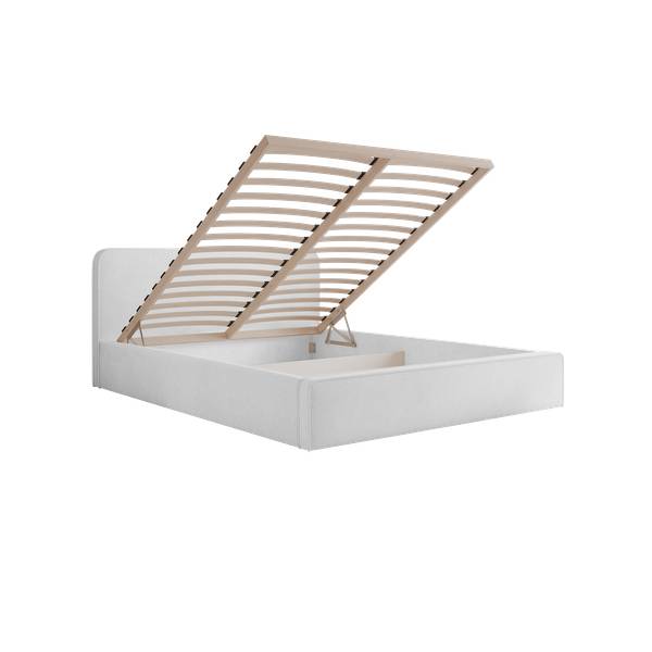 Monteli gestoffeerd bed wit - Breedte: 158 cm