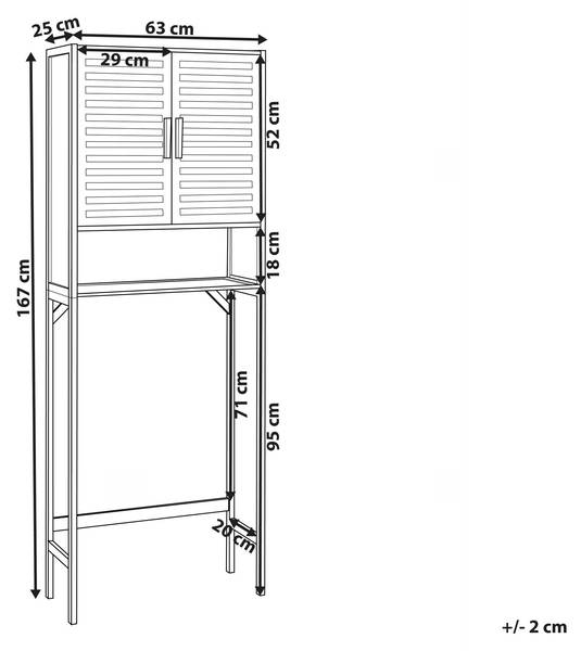 Badezimmerschrank OKARCHE Braun - Bambus - 63 x 167 x 25 cm