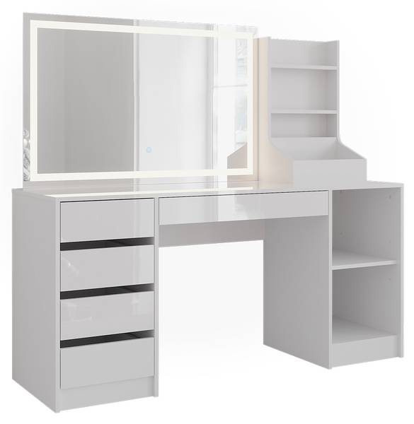 Coiffeuse Sherry 57658 lot de 3 Blanc - Bois manufacturé - 159 x 146 x 51 cm