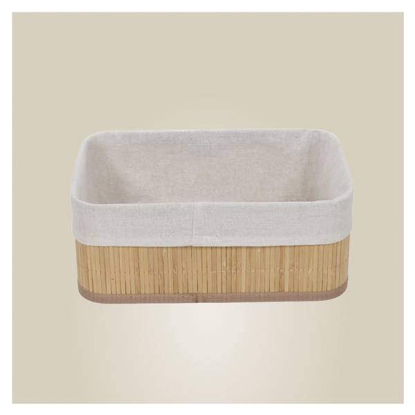 Aufbewahrungskörbe VINNO 3er Set Beige - Bambus - 20 x 10 x 8 cm