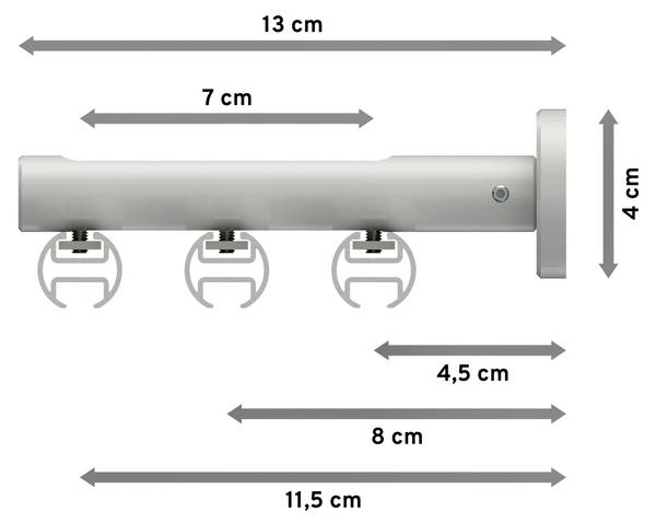 Innenlaufstange 3-Lauf Siteno Savio Breite: 420 cm