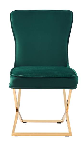 Trafalgar Esszimmerstuhl 2er-Set Grün - Samt - 51 x 95 x 70 cm