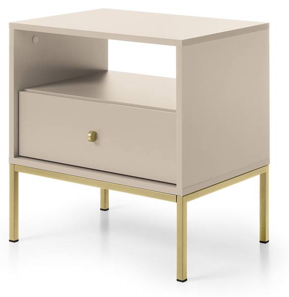 Table de Chevet Firwood Beige - Doré