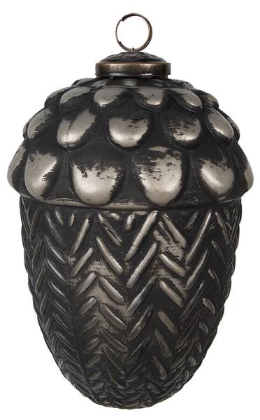 Weihnachtskugel Winter 44262 Schwarz - Glas - 11 x 16 x 11 cm