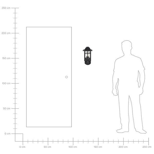 Wandleuchte für den Außenbereich ALATA Schwarz - Metall - 15 x 35 x 17 cm