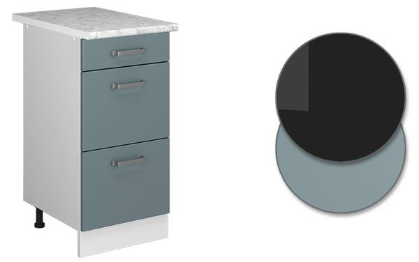 Unterschrank R-Line 41800 Blaugrau - Reinweiß