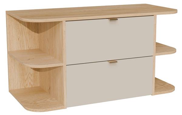 Waschbeckenunterschrank LAVENA Beige - Braun - Holz teilmassiv - 100 x 50 x 46 cm