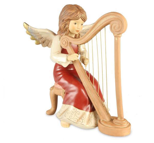 Engel Sanfte Melodie Rot - Porzellan - 27 x 36 x 35 cm