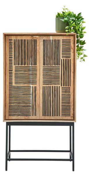 Highboard TARIM Schwarz - Braun - Metall - Holz teilmassiv - 80 x 150 x 40 cm