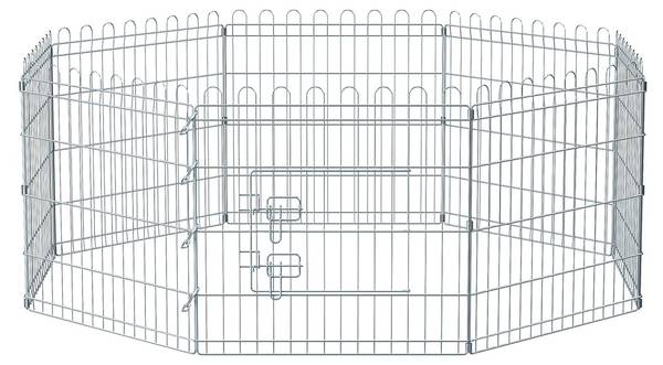 Welpenauslauf Kimberley Silber - Metall - 61 x 122 x 61 cm