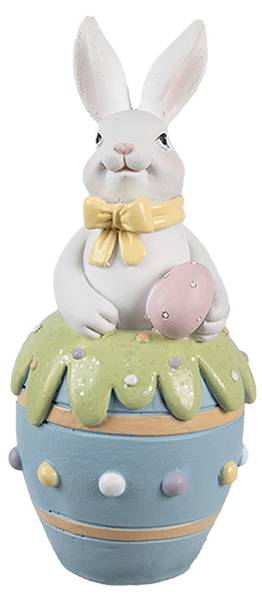 Decoratie Beeld Konijn Easter&Eremiah wit - kunststof - 7 x 16 x 7 cm