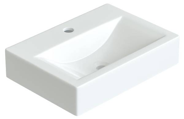 Waschbecken Aufsatzwaschbecken WBK06 Weiß - Keramik - 46 x 10 x 33 cm