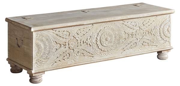 Coffre 6408 Blanc - Bois massif - 50 x 60 x 150 cm