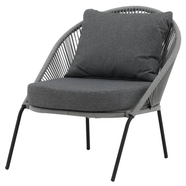 Buitenfauteuil LINDOS grijs - metaal - 73 x 78 x 85 cm
